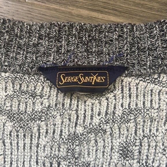 🔥serge Saint  Yves🔥 | Vintage grey and white patterned knit sweater cardigan - Picture 6 of 11